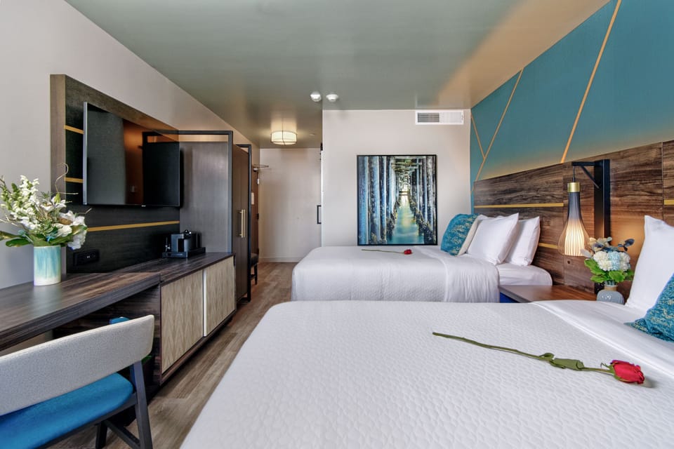 Premium Room, 2 Double Beds, Non Smoking | Pillowtop beds, in-room safe, desk, laptop workspace