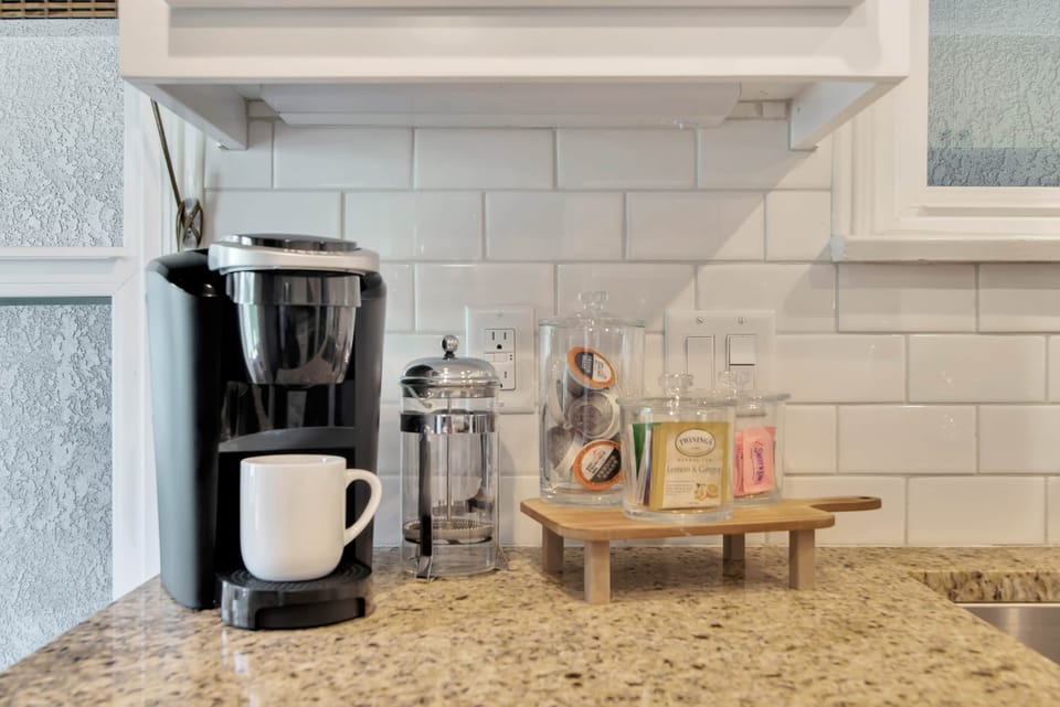 Stocked coffee/tea station 