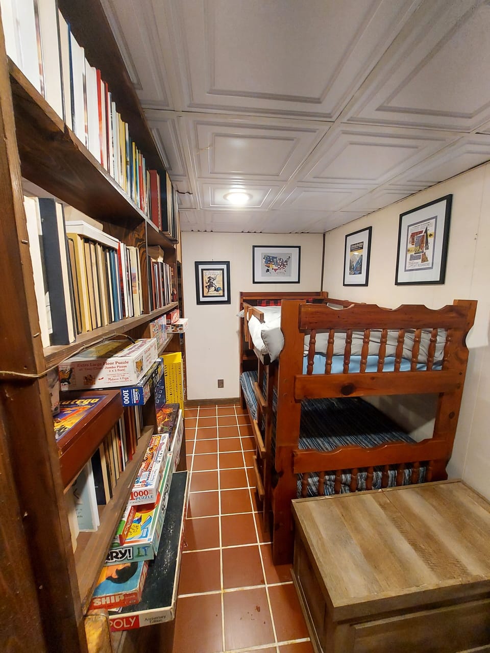 Bunk beds downstairs and walk out basement
