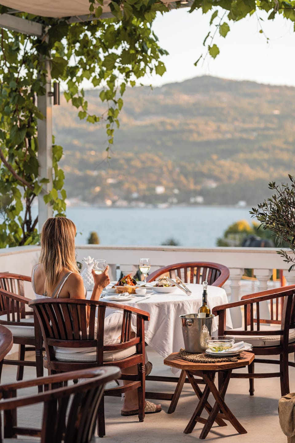 Breakfast, lunch, dinner served; Mediterranean cuisine, ocean views 
