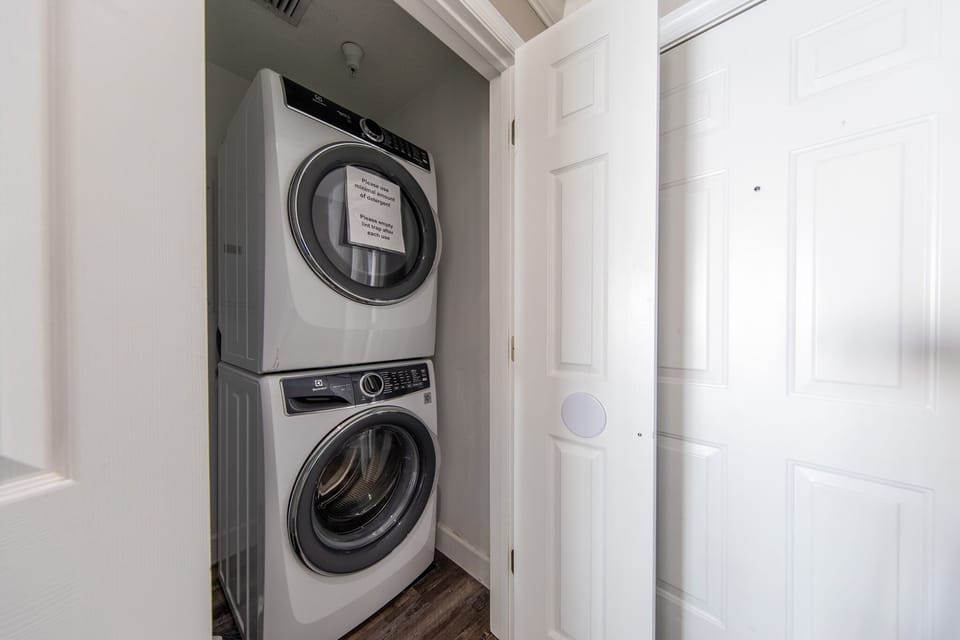 Washer and dryer in unit.