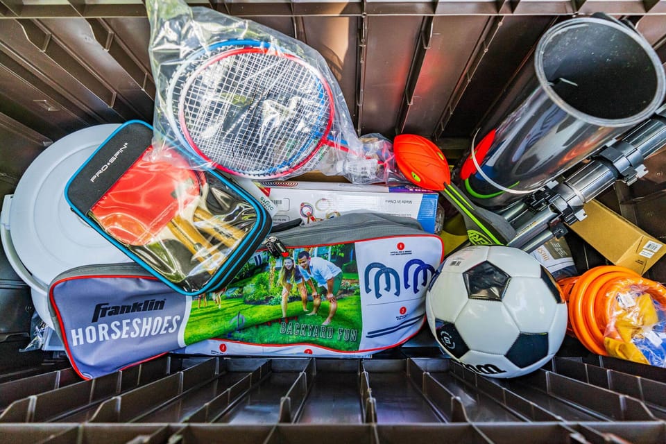 Our cabins are stocked with outdoor games for the entire group