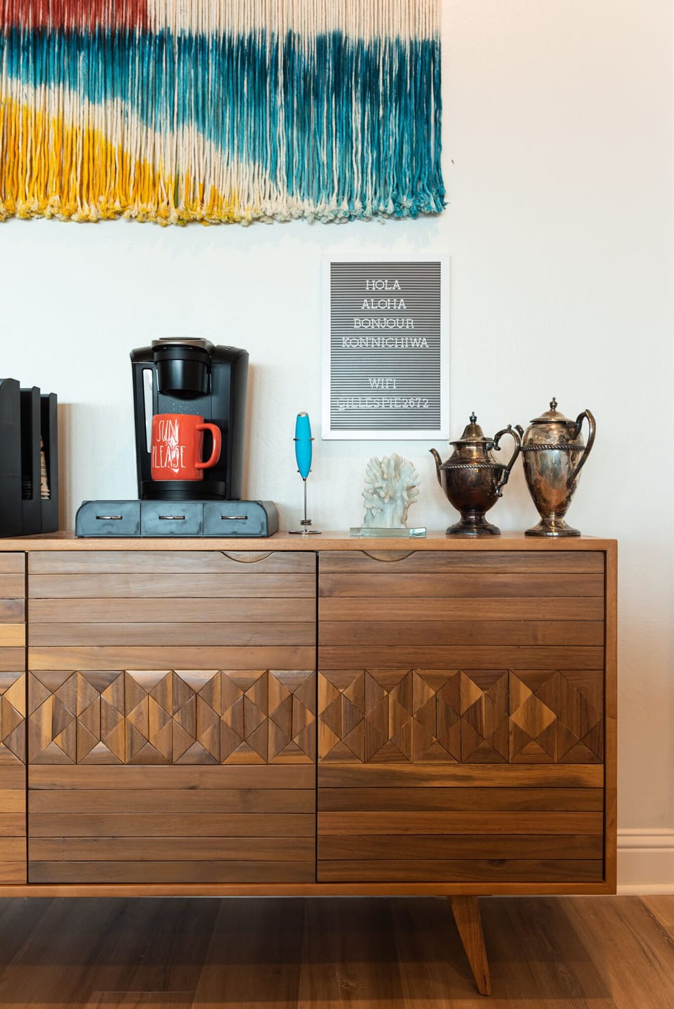Aloha, Bonjour, Hola! Coffee station