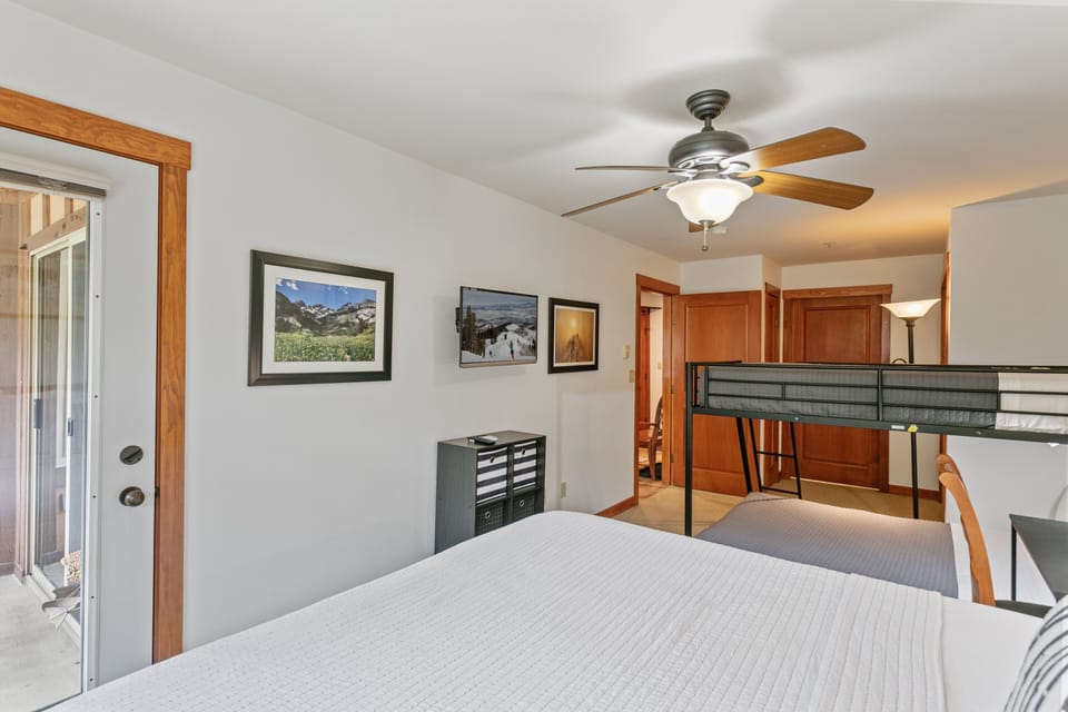 Appliance, Ceiling Fan, Bed, Furniture, Bedroom