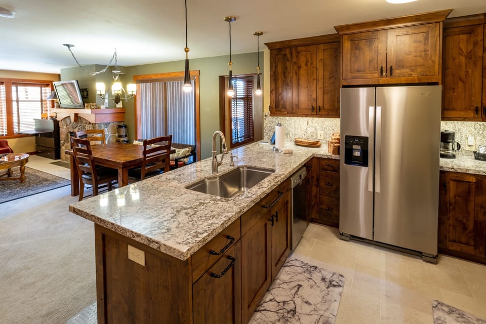 Indoors, Room, Flooring, Hardwood, Refrigerator