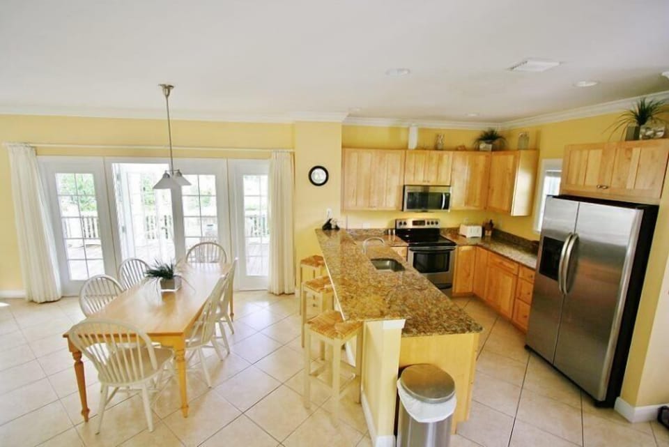 Dining area and kitchen.