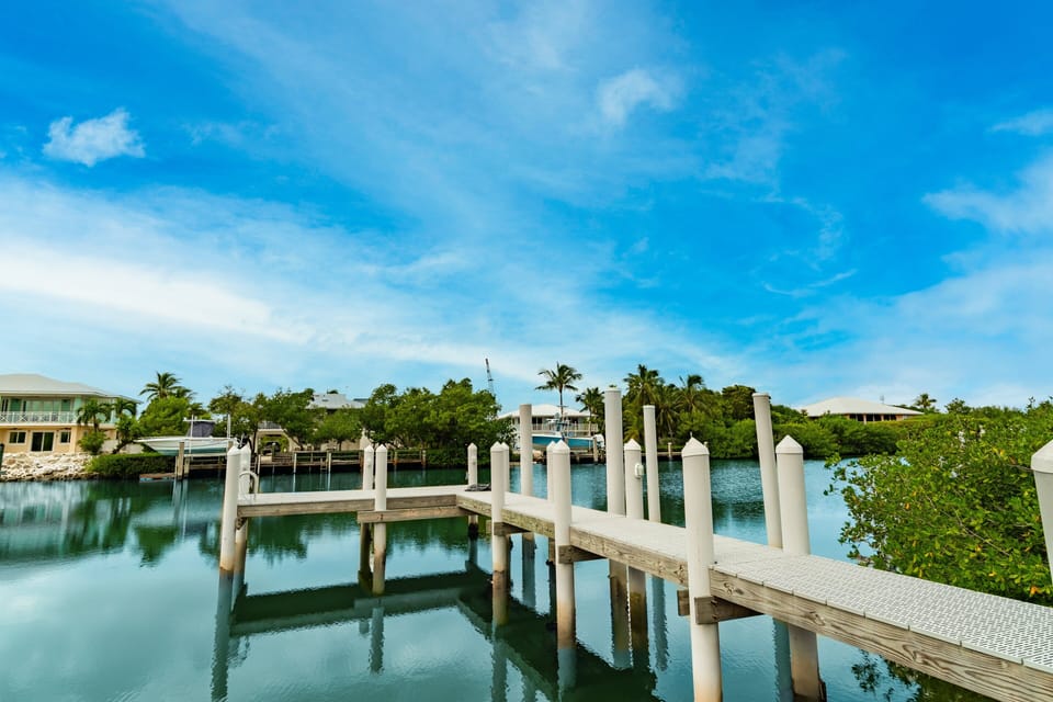 Private dock at Marathon, Florida vacation rental – ideal for boating, fishing, and enjoying waterfront sunsets in the heart of the Florida Keys.