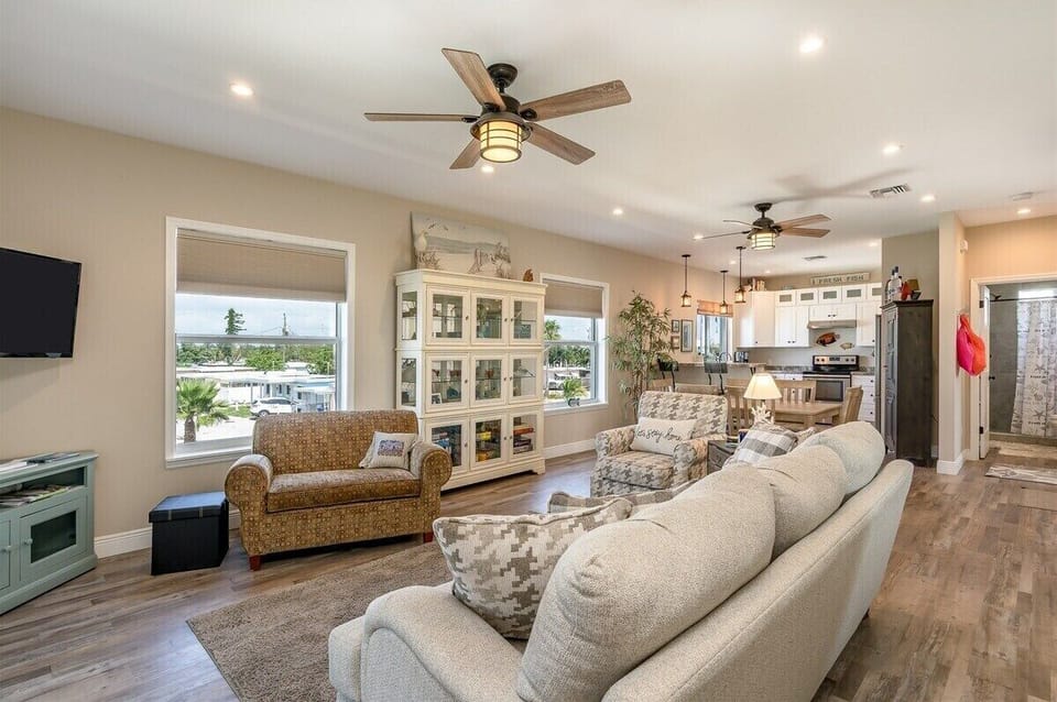 Open-concept living makes it easy for everyone to stay connected.