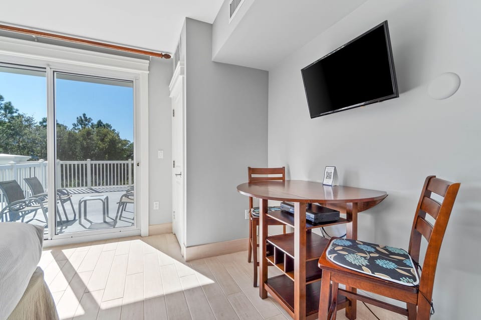 Balcony access and TV