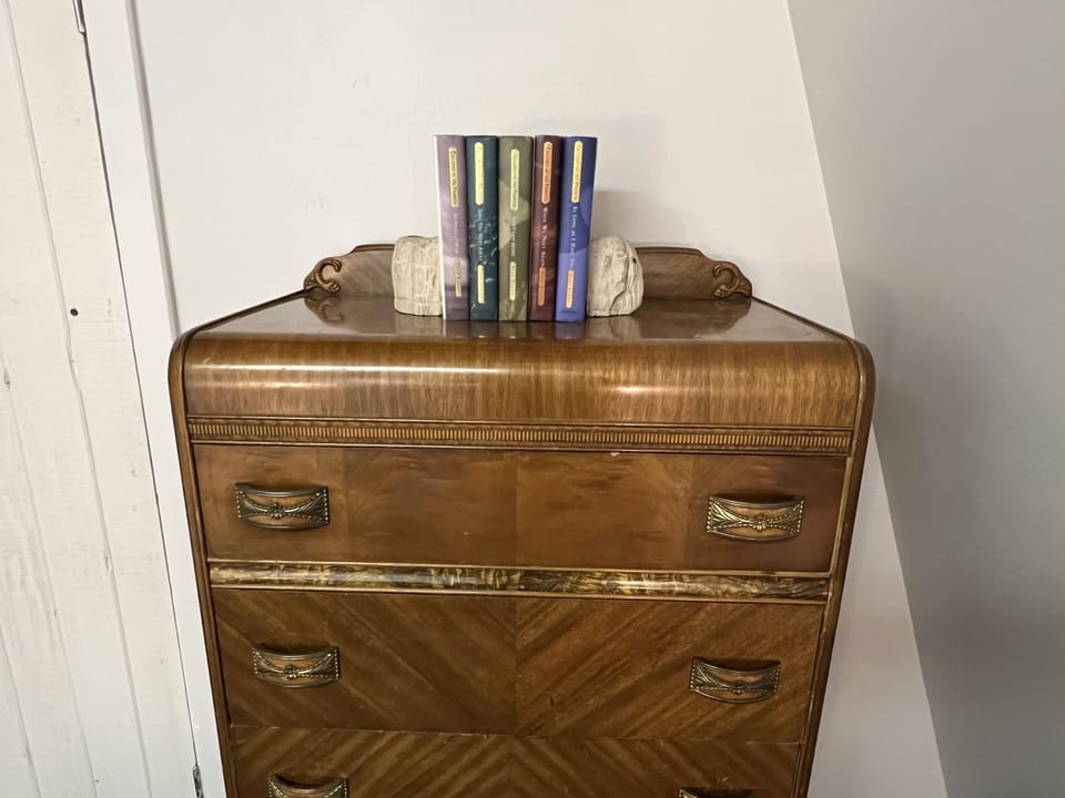 Each of the three rooms provide clothing storage. 