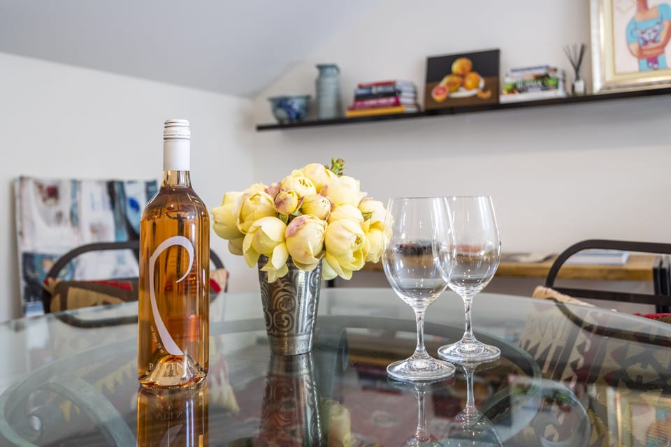 Guests enjoy a complimentary bottle of local Orange wine. 