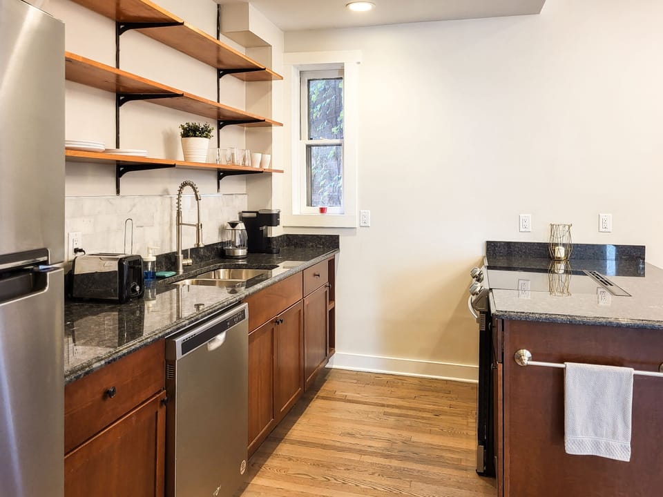 View of kitchen upon entering