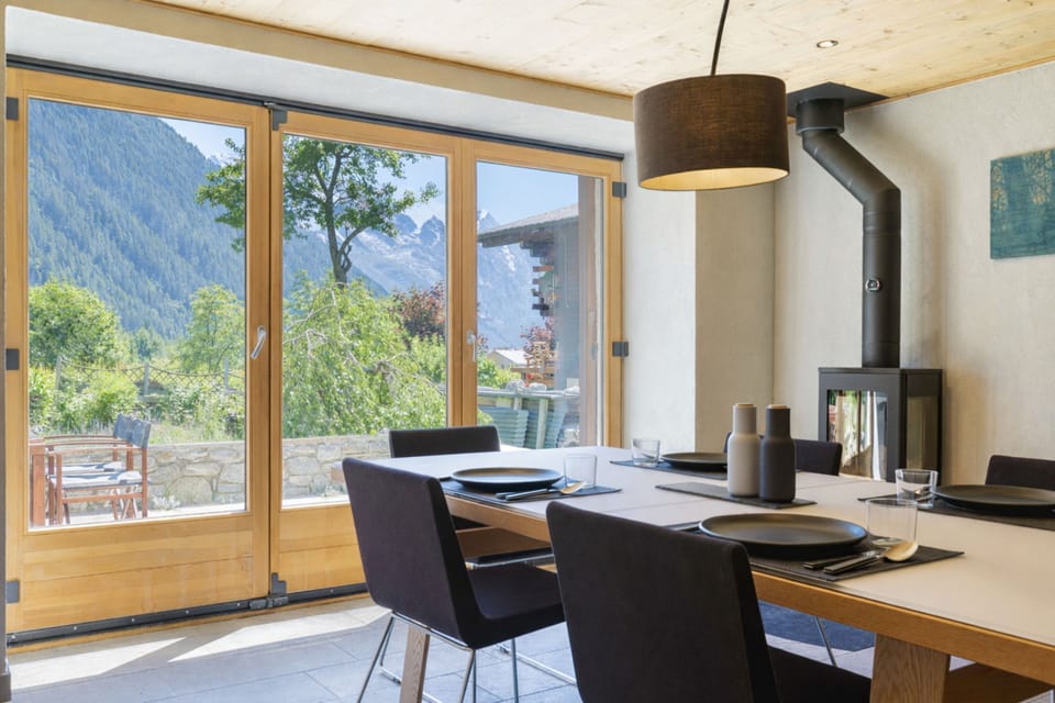Mountain view from the dining area