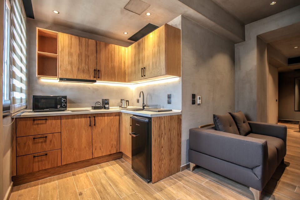 Premium Suite, Ground Floor | Private kitchen | Mini-fridge, stovetop, espresso maker, electric kettle
