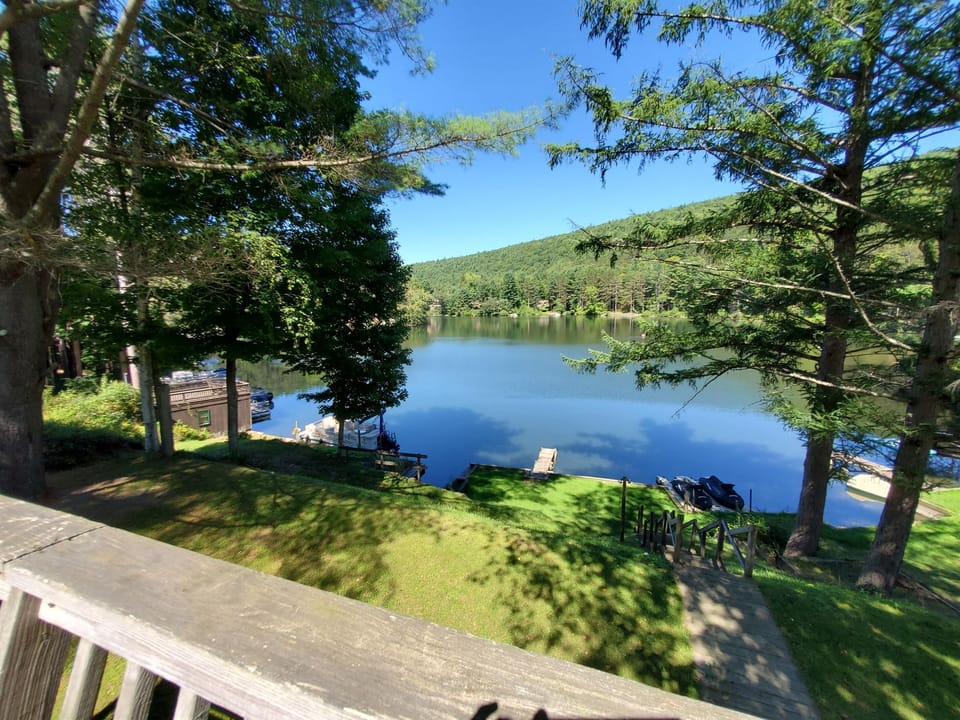 View from deck overlooking water