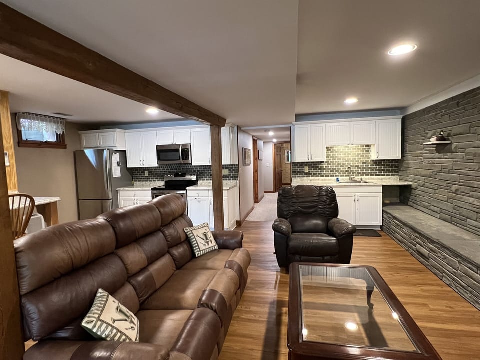 Living area and kitchen