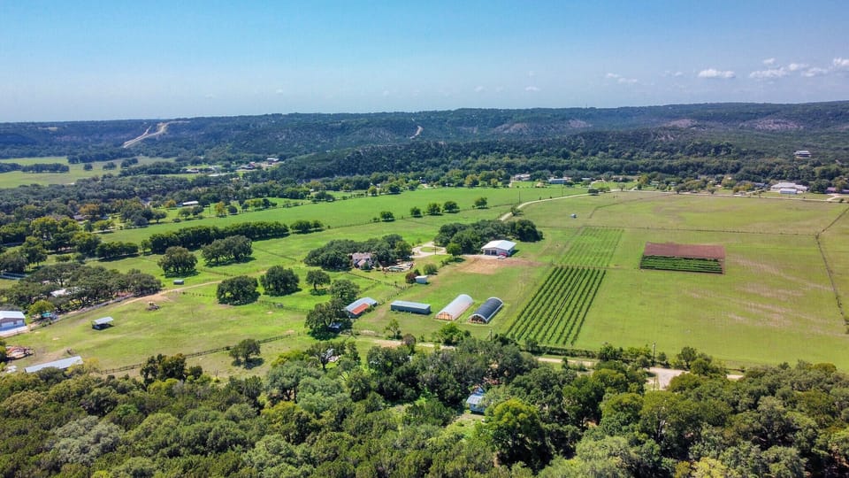 Adjacent to the main housing complex, is a working farm.
