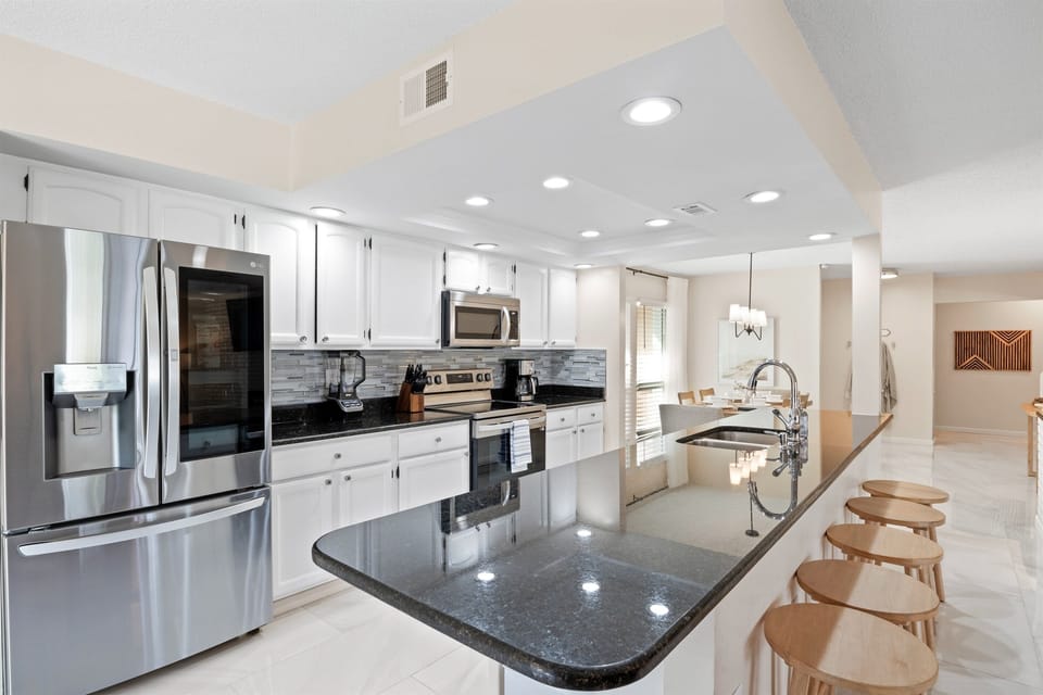 Fully stocked modern kitchen