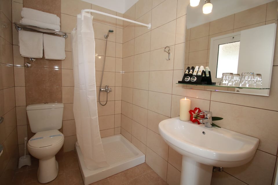 Triple Room | Bathroom | Shower, eco-friendly toiletries, hair dryer, bathrobes