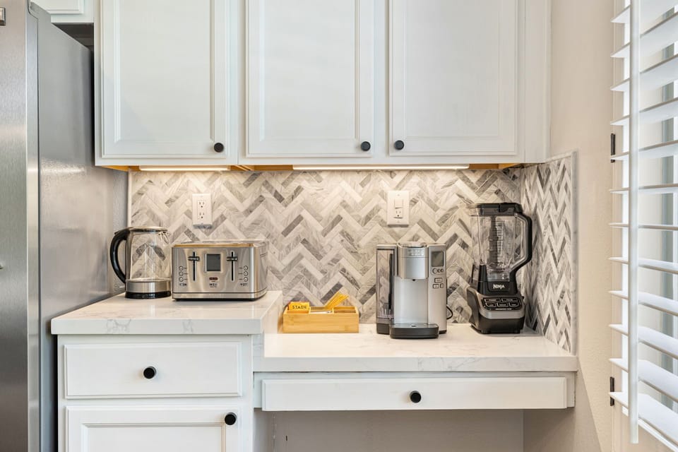 Breakfast station is equipped with everything you need to start your morning
