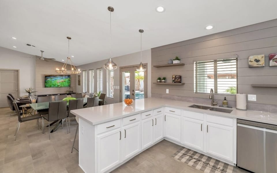 Contemporary kitchen view.