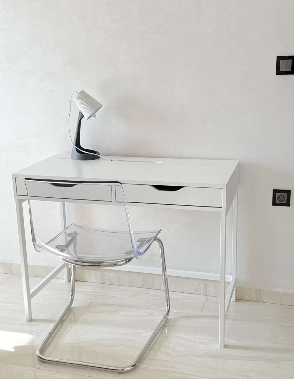 A dedicated desk and chair—ideal for remote work, with fast Wi-Fi throughout the apartment.