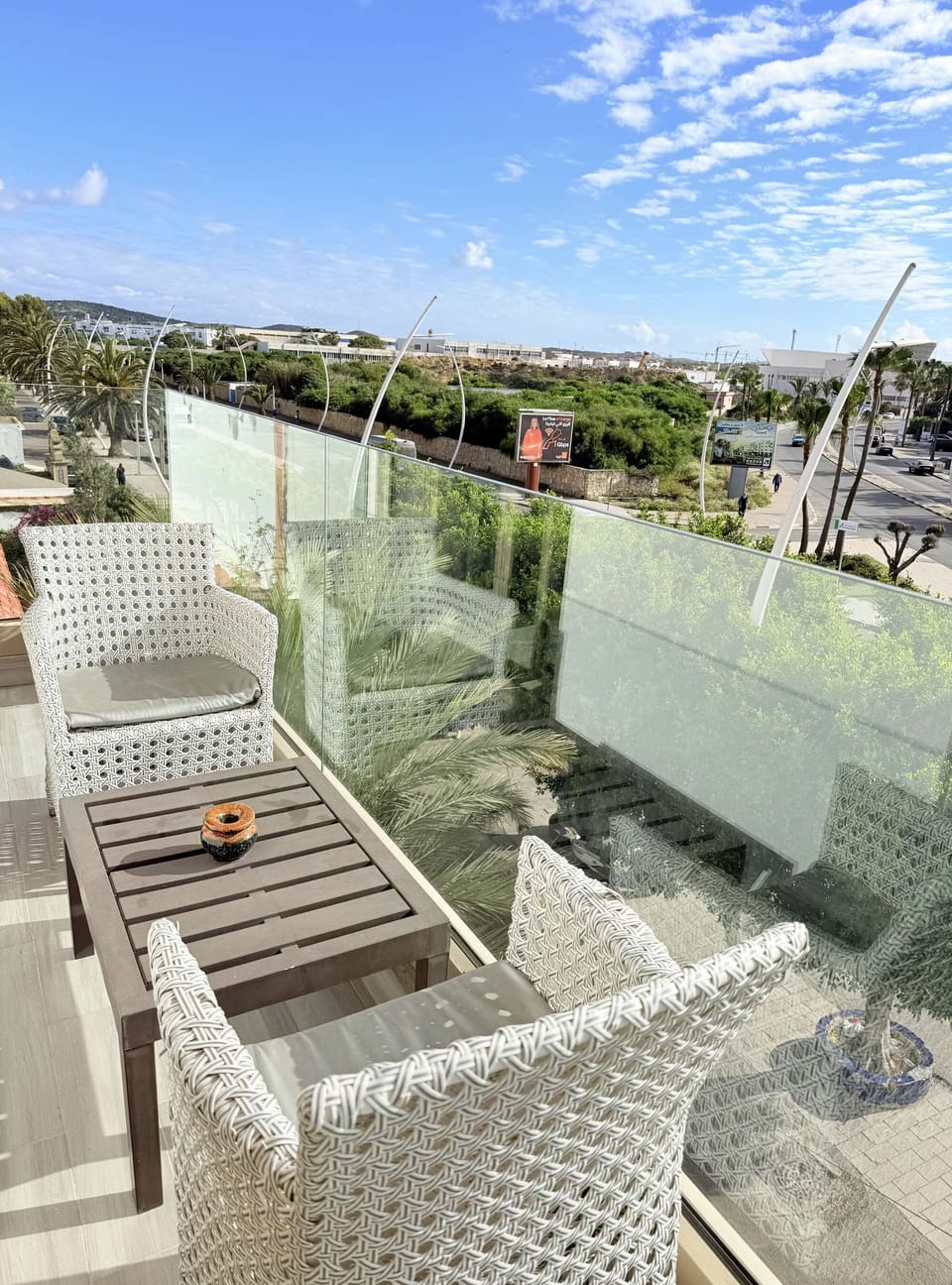 Private, furnished balcony—perfect for morning Nespresso, afternoon sun, and evening relaxation.