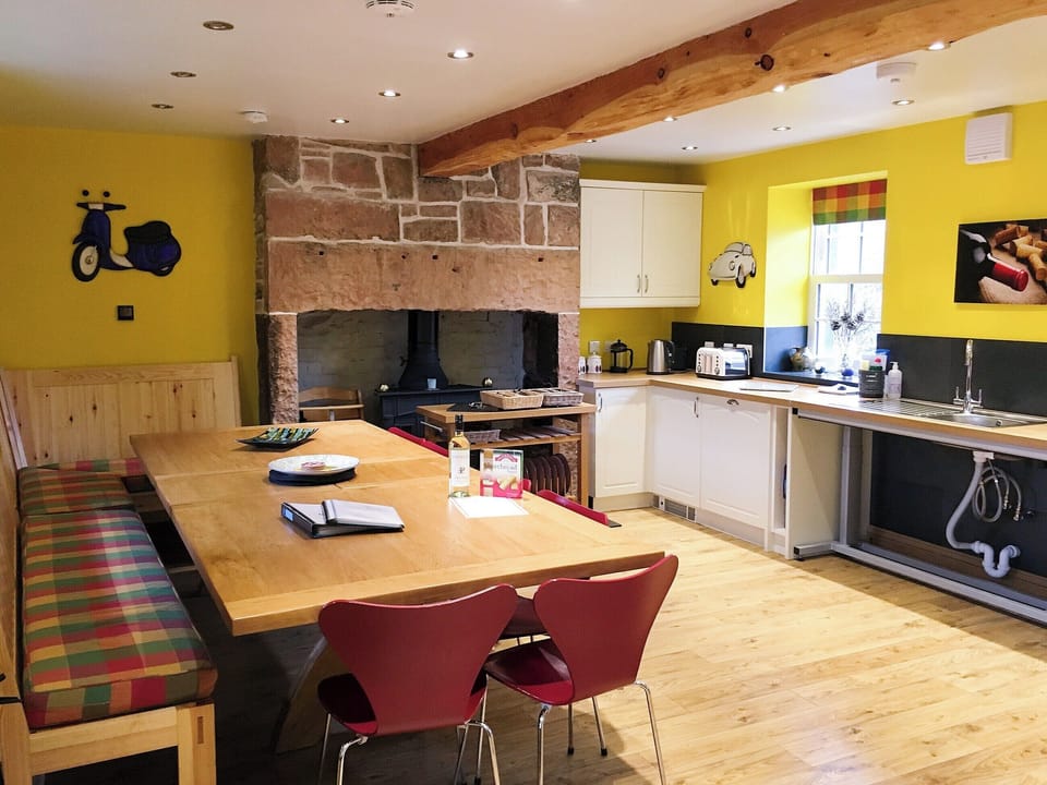 Wonderful, accessible kitchen/ dining room with rise and fall counters | The Moat House, Annan