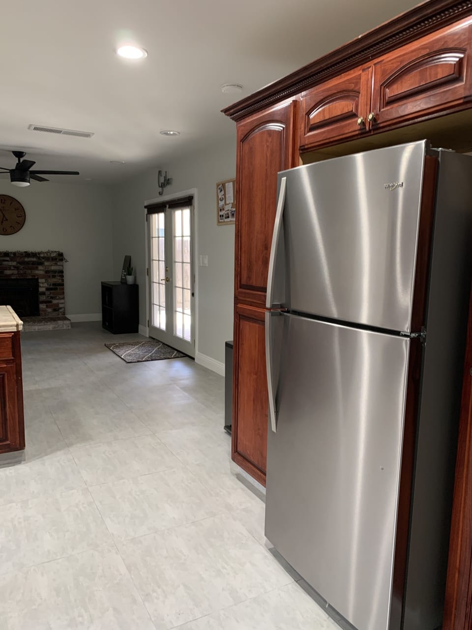 Refrigerator and cabinet space 