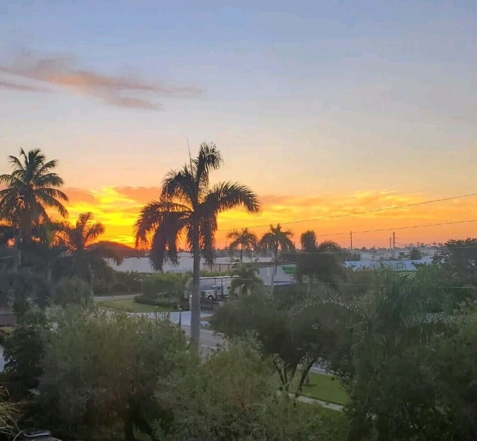 View of sunset from your front door