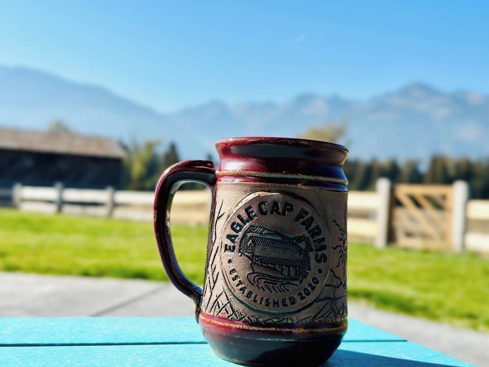 Locally made dishes, plates and coffee cups