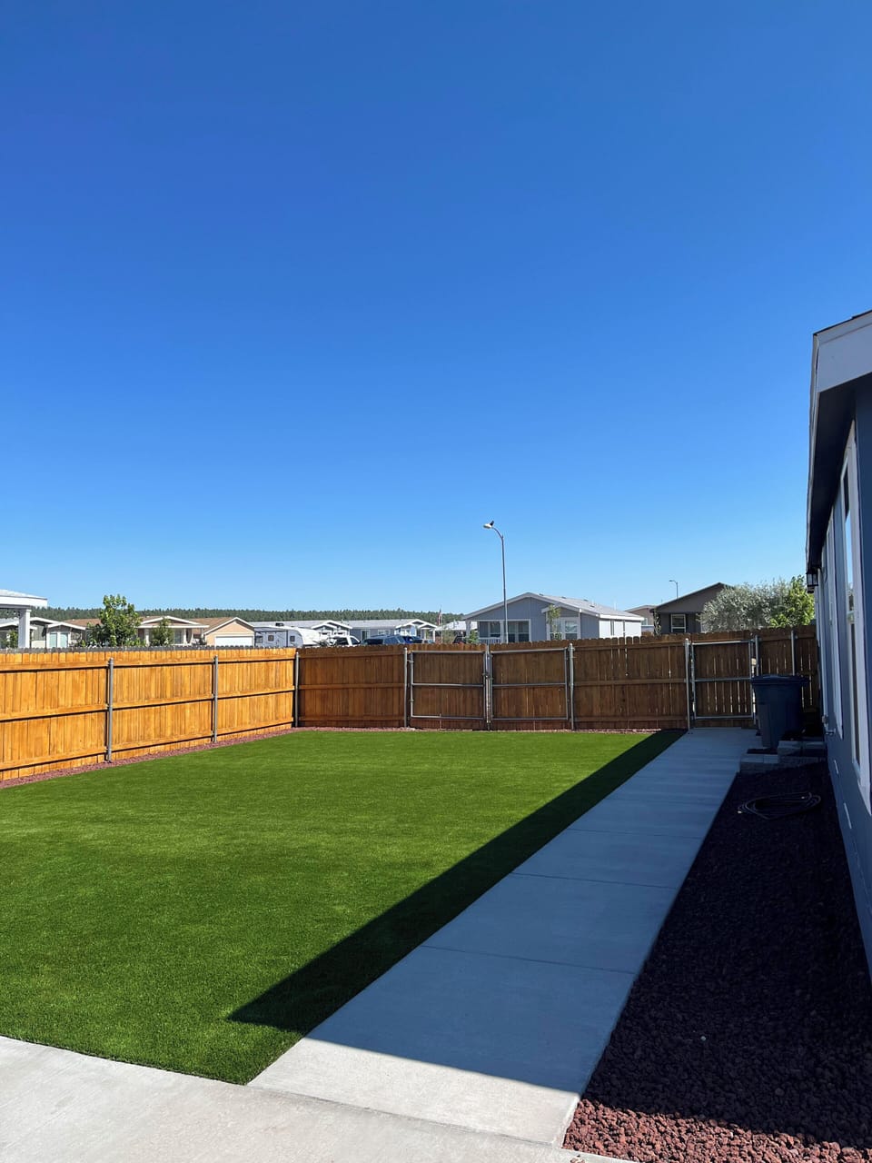Large turf area facing the street
