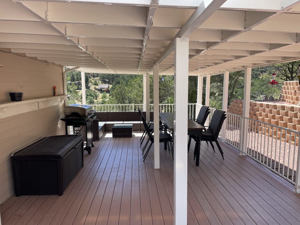 This is the deck off the back of the house.  Hidden treasure of the house!