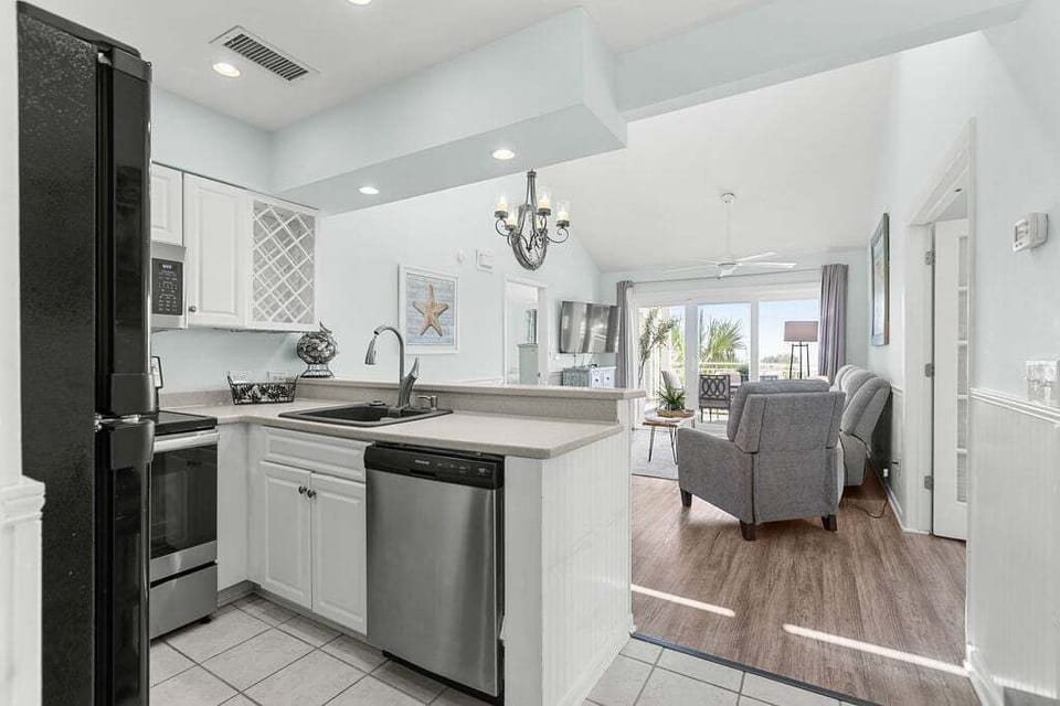 Fully stocked bright kitchen