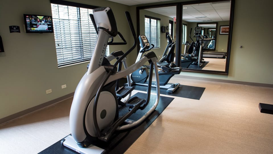 Cardio machines are available.