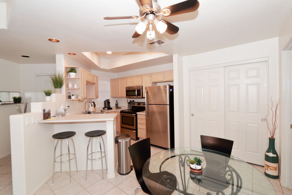 Dining room and kitchen