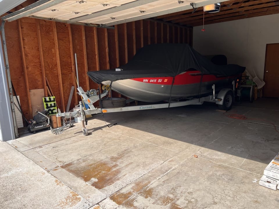 Garage to secure cars, bikes, coolers, or smaller boats
