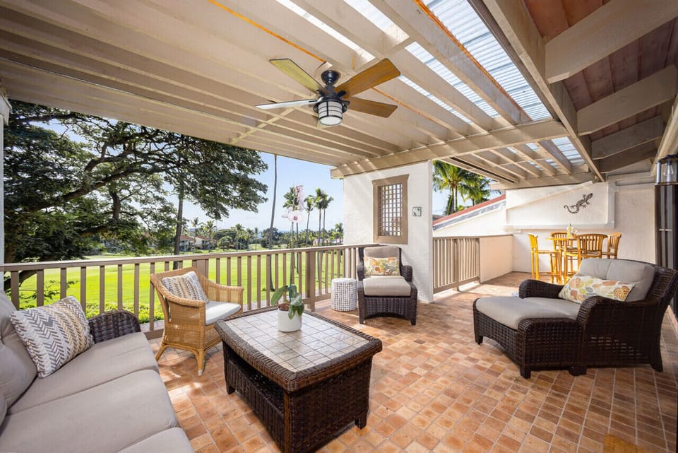 The view from your lanai. Kona Country Club`s 16th green and fairway.