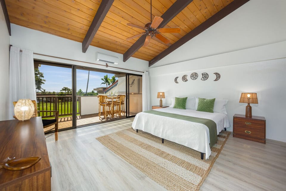 This is the primary bedroom with its own entrance to the lanai. Both doors lead to the same lanai.