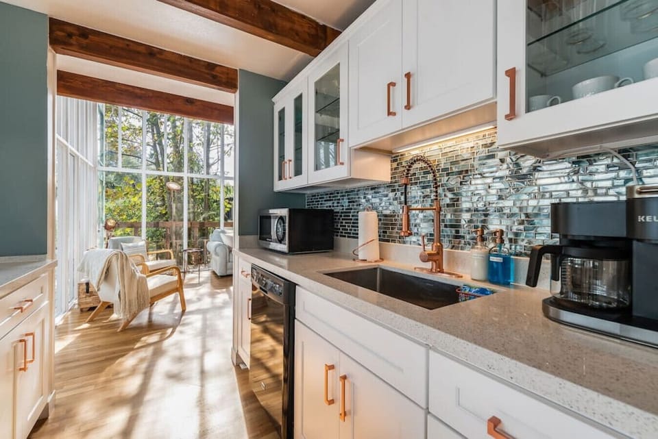 The kitchen is the heart of the home, so our goal is to make you feel as at home as possible by providing everything you may need in a fully stocked kitchen.