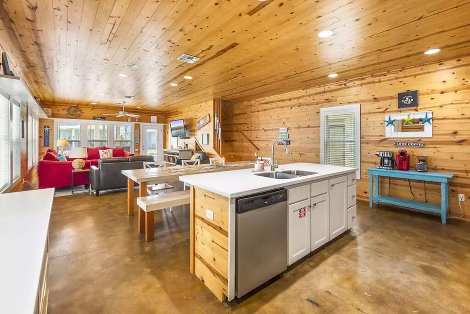 The kitchen island is great for preparing the catch of the day
