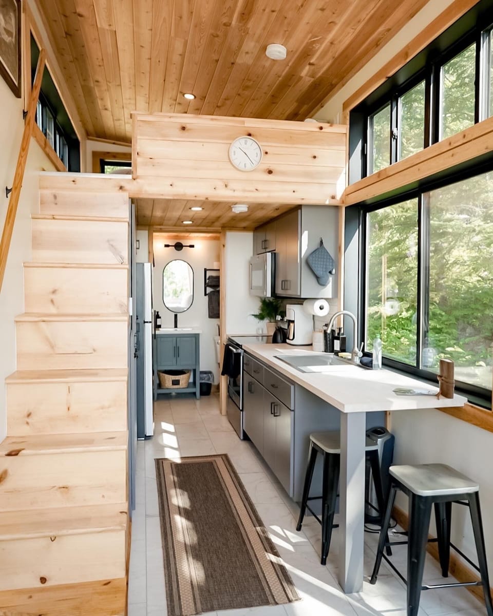 Complete kitchen with everything you need and large windows