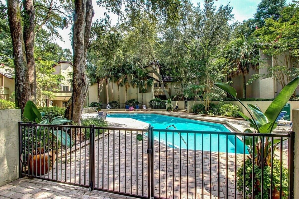 Gated Entrance to Complex Pool (not heated)