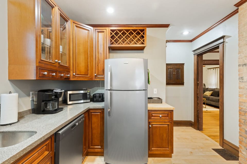 There is a Keurig Dual which allows both brewed carafe and individual k-pods. We  provide complementary regular ground coffee, sugar, dry creamer,  and filters but not pods.