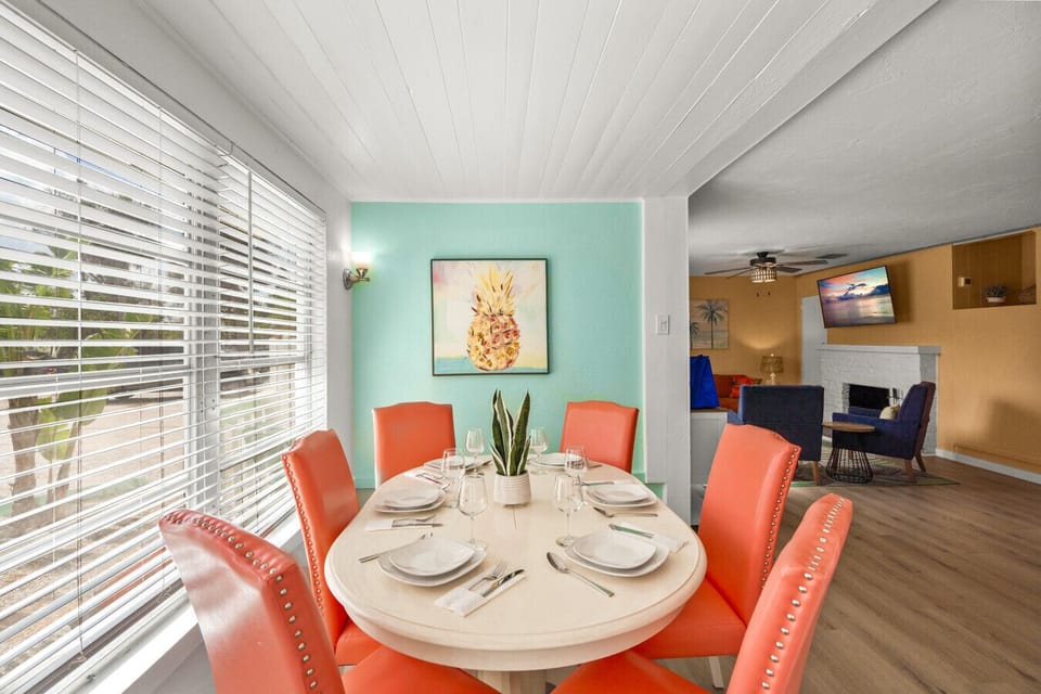 Siesta Key Retreat features a welcoming dining area perfect for enjoying meals and creating memories