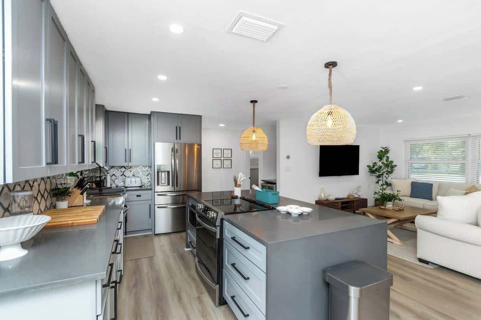 Full kitchen stocked with all your cooking needs and then some!