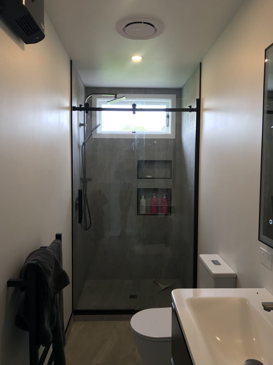 Bathroom and shower area