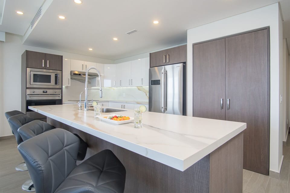 the kitchen
