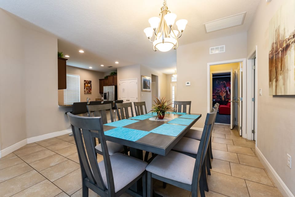 Dining room table with seating for 8