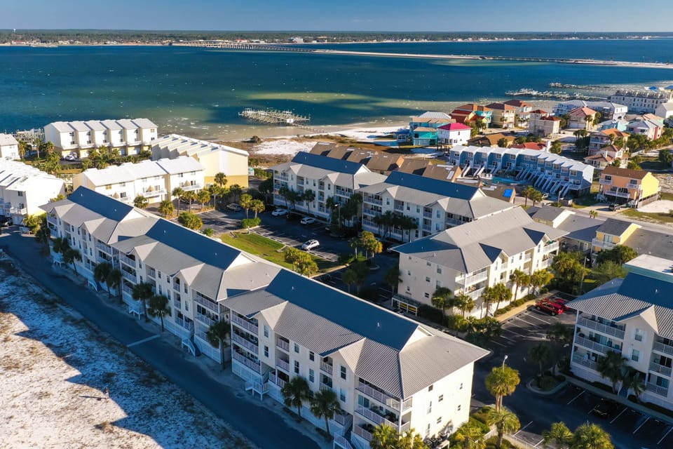 Birds-eye view of Gulf Island condos